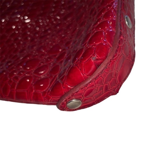 WHITE HOUSE BLACK MARKET Red Croc Embossed Large Clutch - Picture 6 of 8